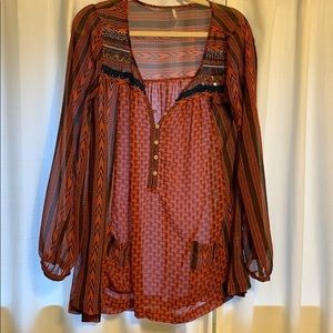 Beaded free people tunic